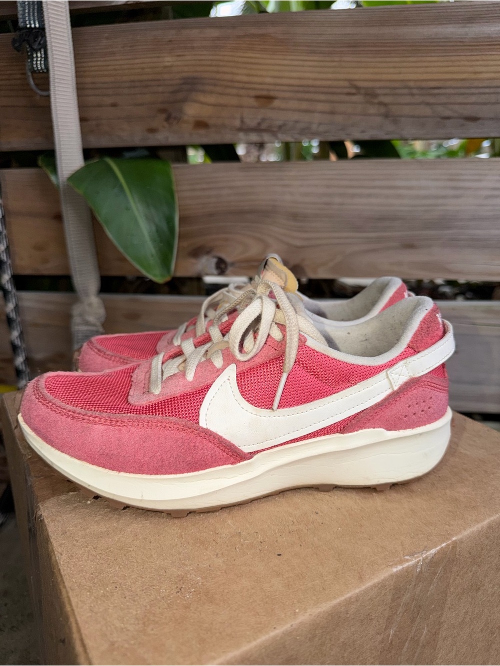 Nike Women’s Pink and White Retro Runner Sneakers